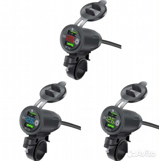 Мото зарядное устройство 2 usb порта на руль