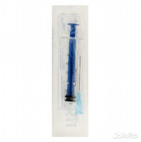 Шприц luer lock 20мл latex-free, игла 21G (0,8*40м