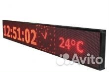 Бегущая строка часы температура