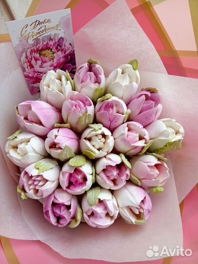 Съедобный букет зефирные тюльпаны