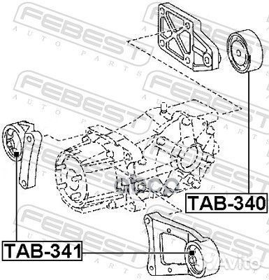 TAB341 сайлентблок дифференциала Toyota RAV4 0