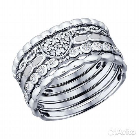 Наборное кольцо из серебра