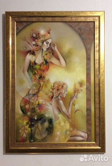 Картина «La casa del sol». Акрил, поталь, бронза