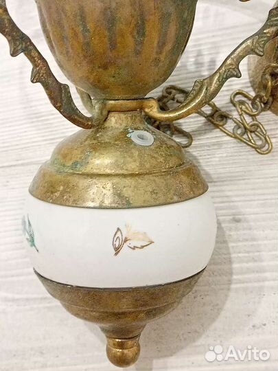 Люстра латунь СССР бронза