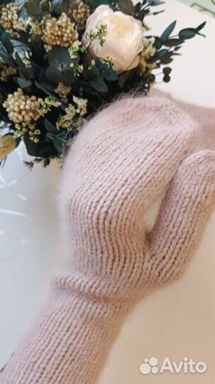 Варежки из пуха норки