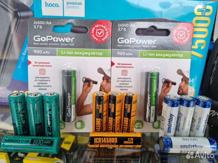 Аккумулятор Li-ion 14500 3.7v 800mAh+