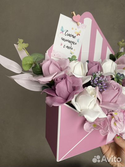 Букет из мыльных цветов, мыльные розы