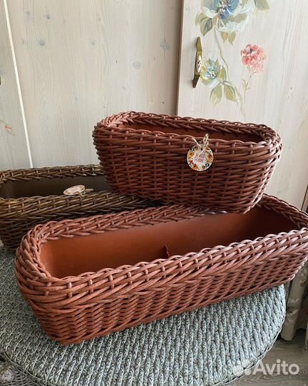 Кашпо для цветов Из искусственного ротанга