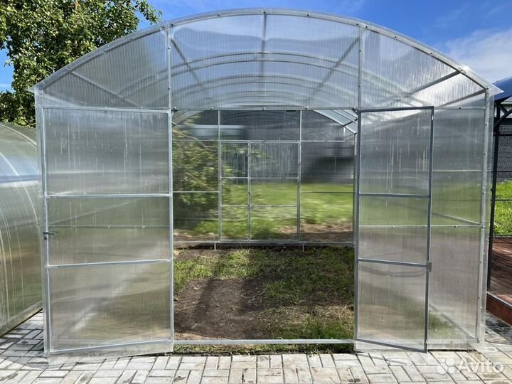 Теплица-фермер из двойной дуги 25х25 ширина 3.5