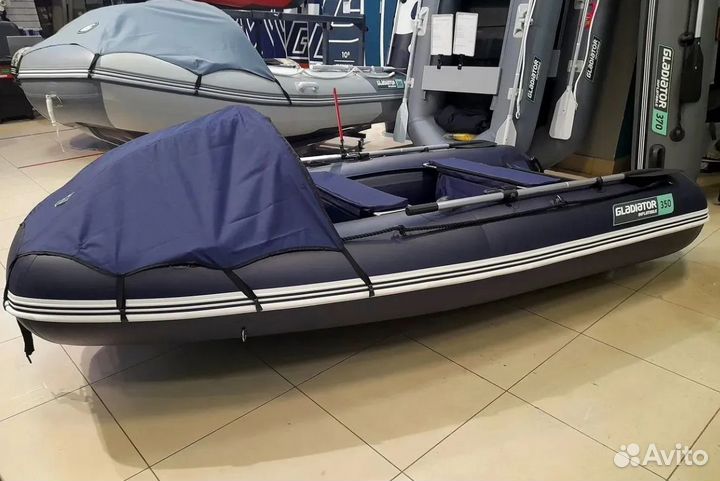 Лодка пвх Gladiator E350 PRO темно-синий