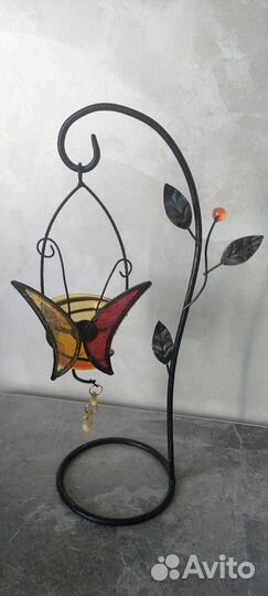 Подсвечник бабочка и цветок