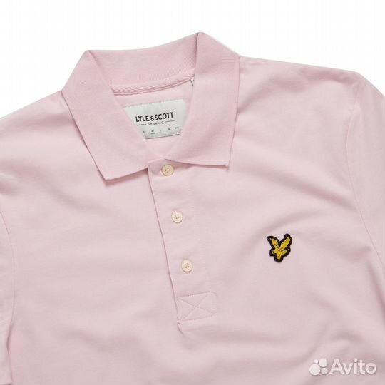 Мужская розовая хлопковая футболка поло Lyle&Scott