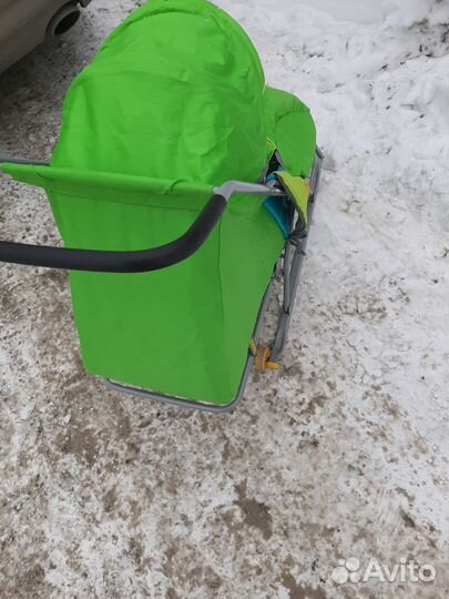 Санки с колёсами, с тёплой сидушкой, с доставкой