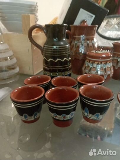 Кофейный чайный сервиз глиняный