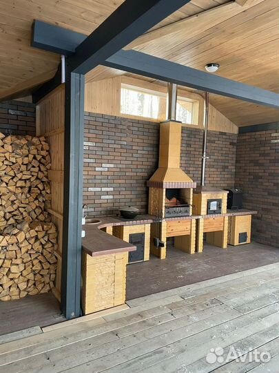 Комплект печей: барбекю, под казан, русская печь