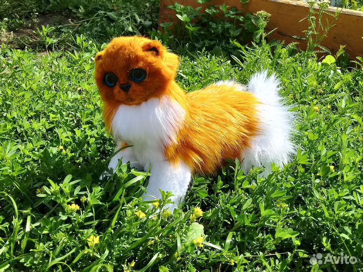 Котенок ручной работы в смешанной технике