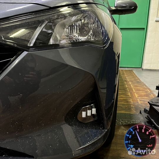 LED птф Hyundai Solaris 2 в дхо, птф в дхо Солярис