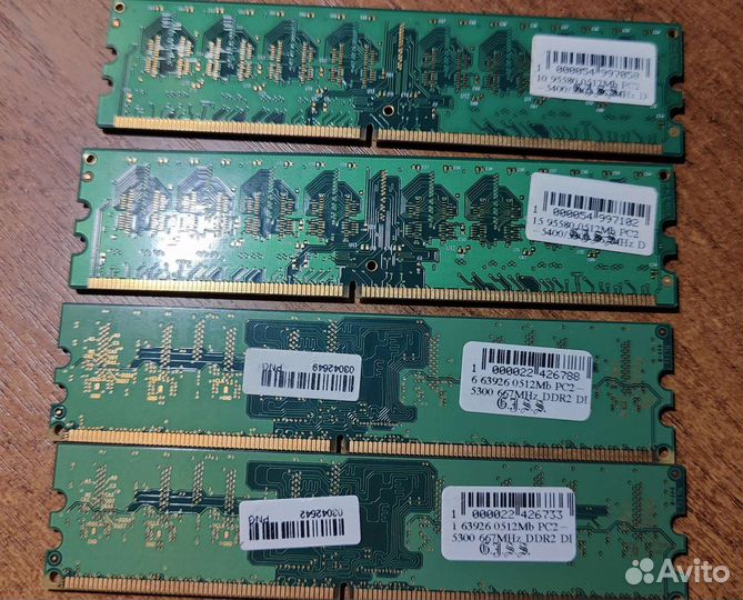 Оперативная память samsung, ncp ddr2 512 мб х 4 шт