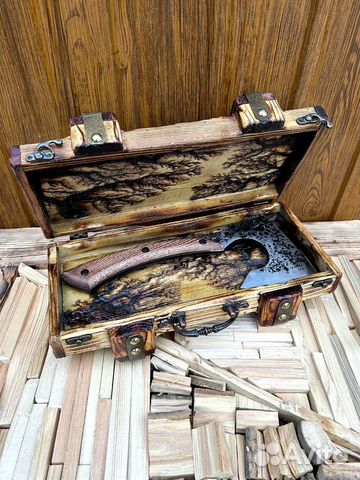 Топор скиф кованый в футляре