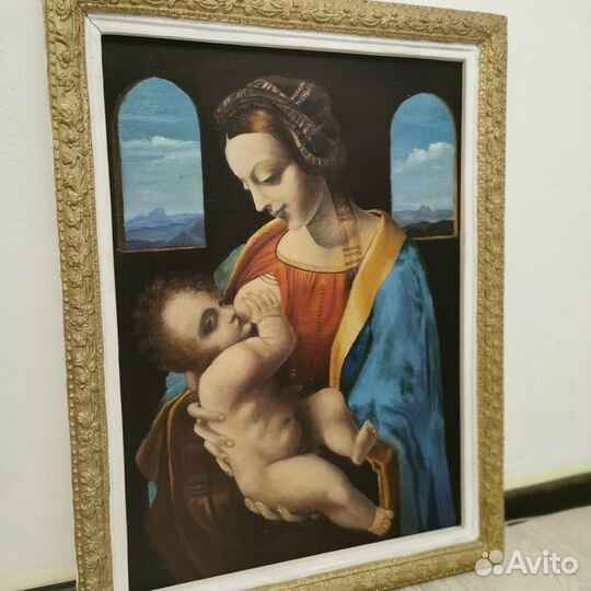 Картина маслом на холсте, копия Мадонна литта