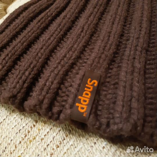 Шапка женская вязанная коричневая