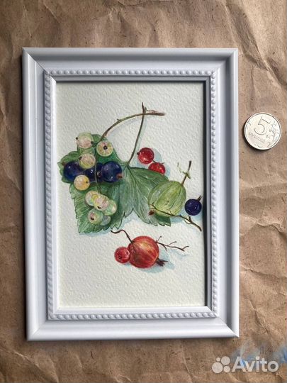 Картина акварелью - Миниатюра в рамке