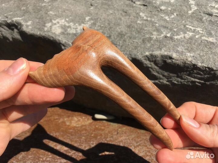 Заколка для волос из дерева ручной работы