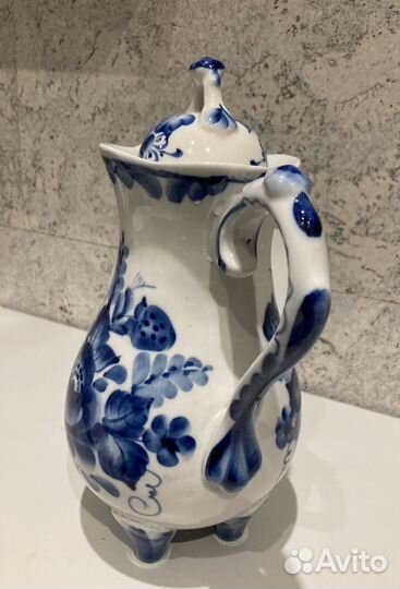 Кувшин Гжель.Фарфор.Новый