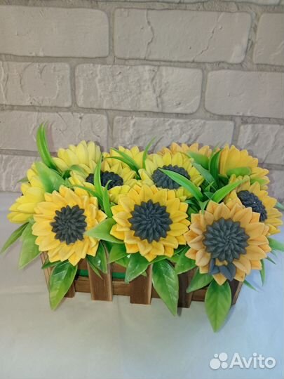 Мыло ручной работы. Подсолнухи