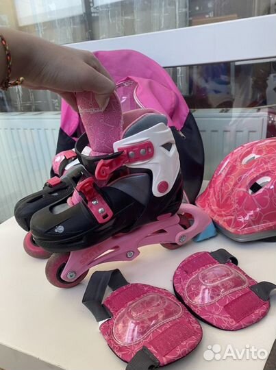 Роликовые коньки детские с защитой