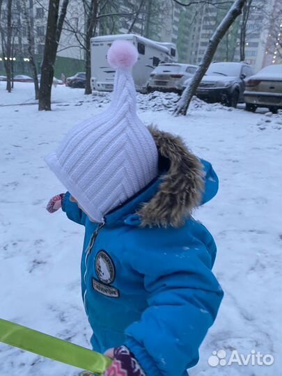 Шапочка зимняя эльф шлем с помпоном