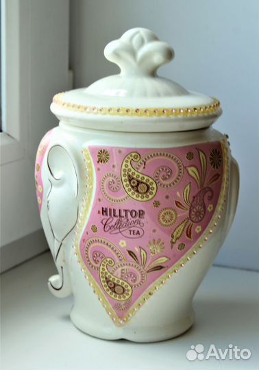 Банка для чая, конфет. Слон. Фарфор