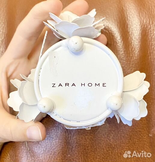 Zara home подсвечники белые Цветы металл/стекло