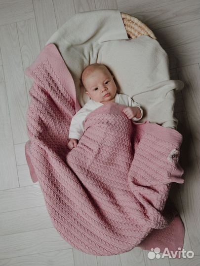 Вязанный плед детский новый