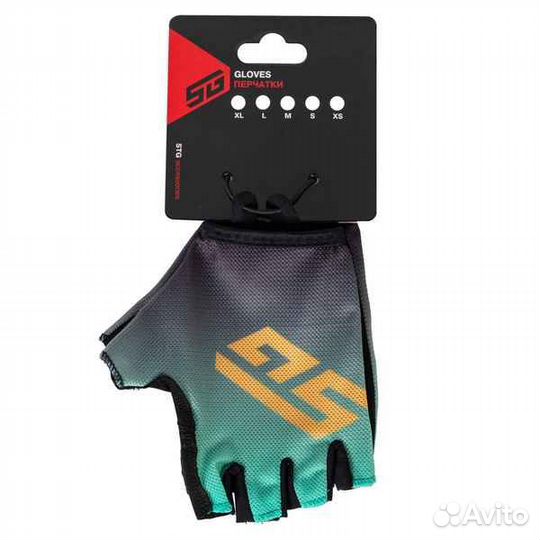 Велоперчатки STG Sens Skin, размер XL, черный с зеленым