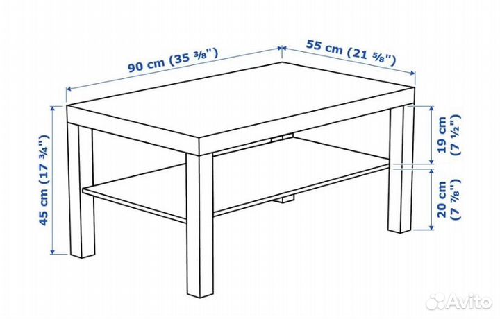 Журнальный столик IKEA lack