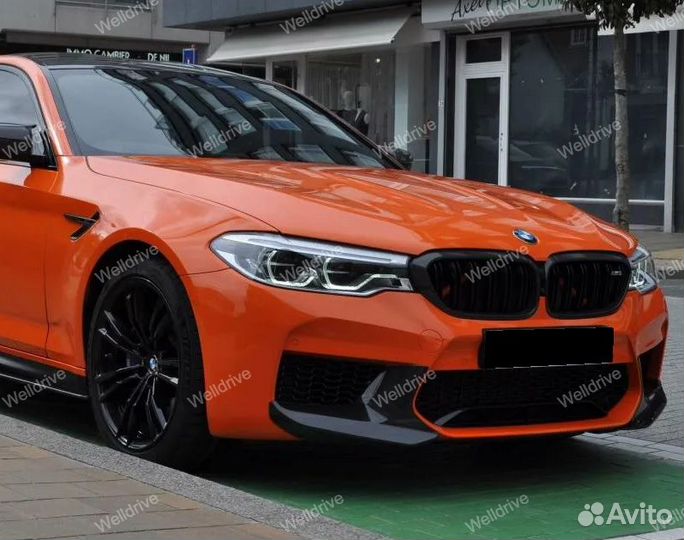 Клыки BMW 5 F90 дорестайлинг черный глянец тюнинг