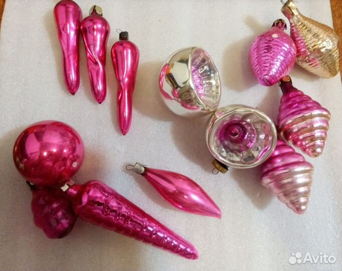 Новогодние ретро игрушки стекло СССР