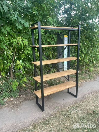 Стеллаж из массива дерева, в стиле лофт