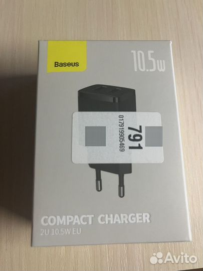 Адаптер Baseus Compact Charger 2U 10.5W USB