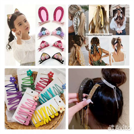 Резинка платок, бант, заколки