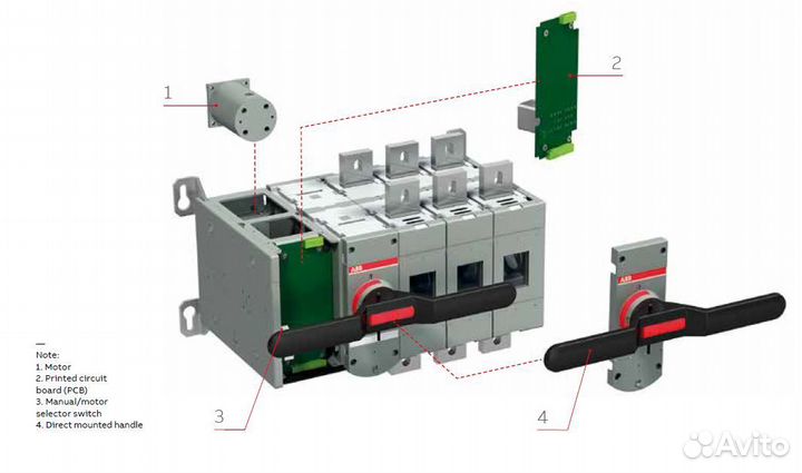 Моторный привод OME4CM250V рубильника OTM1000-2500