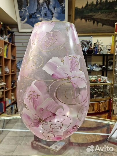 Напольная ваза цветное стекло