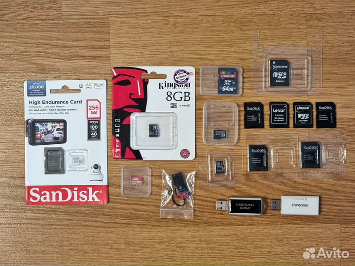 Kingston Transcend SanDisk SD MicroSD 4-320 Gb