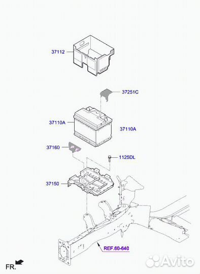 Крышка аккумулятора Hyundai Elantra AD G4FG 2019