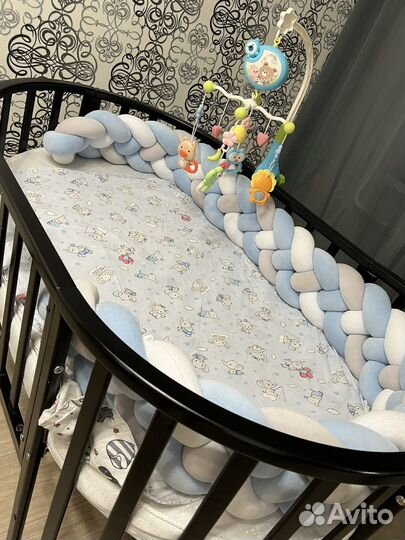Детская кроватка трансформер с маятником