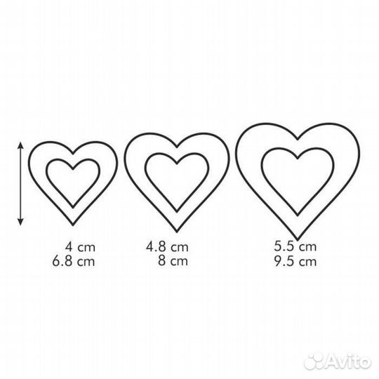 Двухсторонние формочки сердечки delicia, tescoma