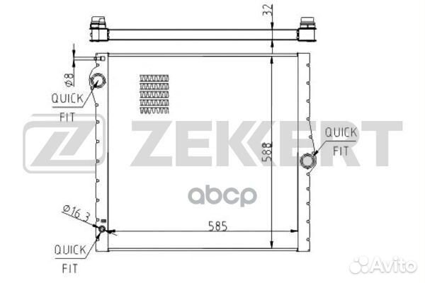 Радиатор охл. дв. BMW X5 (E70) 06- mk-1524 Zekkert