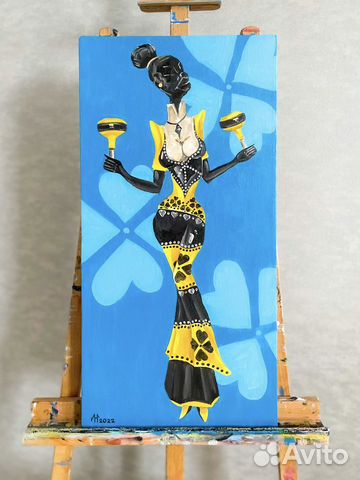 Картина маслом на холсте «Кубинская Кукла»