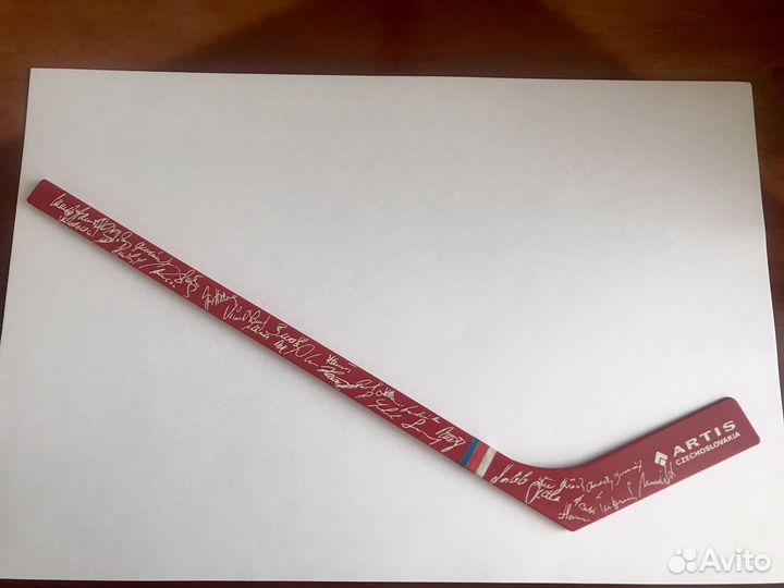 Клюшка хоккейная сувенир с чм по хоккею Прага 1985